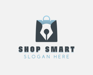 Pen Shopping Bag logo design