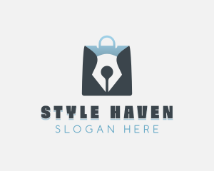 Pen Shopping Bag logo design
