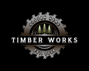 Sawmill Tree Woodcutter logo design