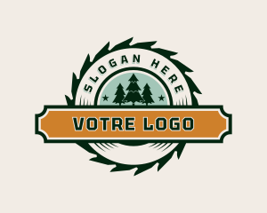 Wood Cutter Sawmill logo design