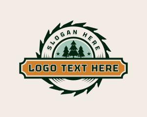 Wood Cutter Sawmill Logo