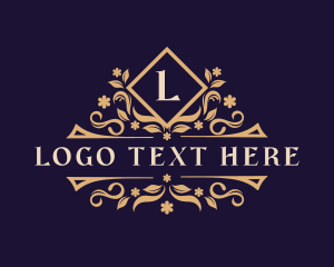Couture - Floral Banner Ornament logo design