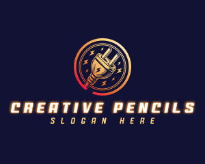 Power Electric Plug logo design