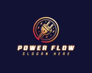 Power Electric Plug logo design