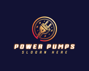 Power Electric Plug logo design