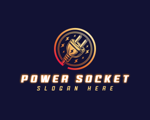 Socket - Power Electric Plug logo design