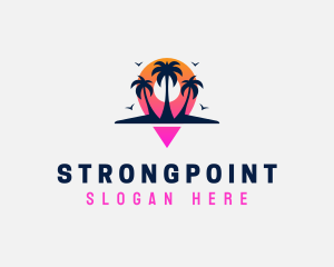 Palm Tree Summer Destination Logo