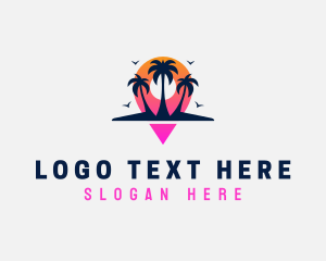 Travel Agency - Palm Tree Summer Destination logo design