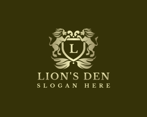 Lion Crest Shield logo design