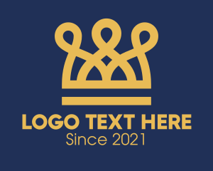 King - Golden Crown Loops logo design