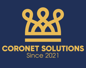 Coronet - Golden Crown Loops logo design