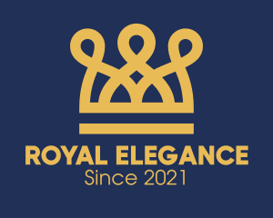 Regalia - Golden Crown Loops logo design