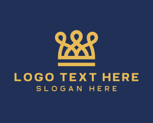 Regalia - Golden Crown Loops logo design