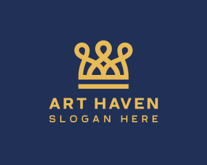 Golden Crown Loops logo design