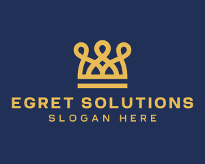 Golden Crown Loops logo design