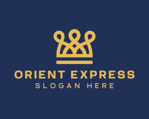 Golden Crown Loops logo design