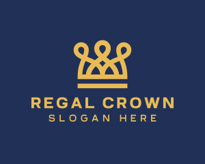 Golden Crown Loops logo design