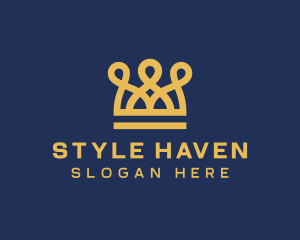 Golden Crown Loops logo design