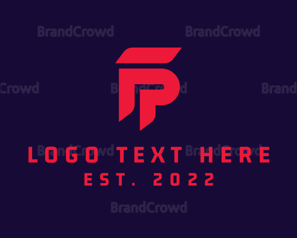 Digital Letter FP Monogram Logo