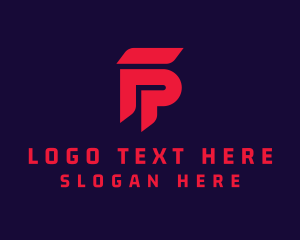 Digital Letter FP Monogram Logo