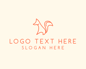 Animal Silhouette - Minimalist Orange Fox logo design