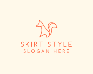 Minimalist Orange Fox logo design