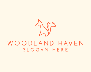 Woodland - Minimalist Orange Fox logo design
