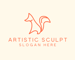 Minimalist Orange Fox logo design