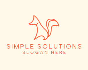 Minimalist Orange Fox logo design