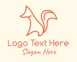 Fox - Minimalist Orange Fox logo design