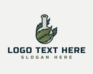 Flask - Cannabis Weed Laboratory logo design