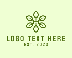 Green Plant Letter H logo design