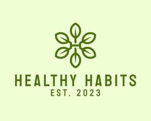 Green Plant Letter H logo design