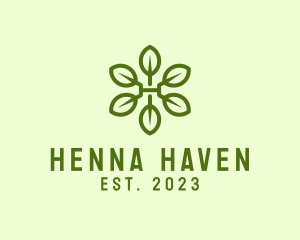 Green Plant Letter H logo design