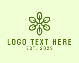 Botanical - Green Plant Letter H logo design