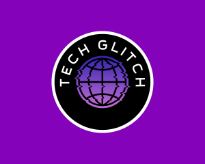 Glitch Tech Y2k World logo design