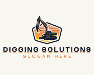 Digging Backhoe Excavator logo design