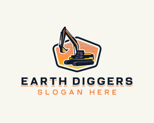 Digging - Digging Backhoe Excavator logo design