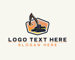 Excavator - Digging Backhoe Excavator logo design