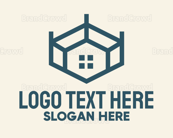 Blue Geometric Room Logo