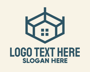Shed - Blue Geometric Room logo design