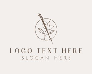 Quilting - Sewing Needle Flower logo design