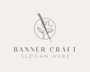 Sewing Needle Flower logo design