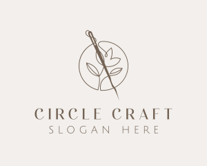 Sewing Needle Flower logo design