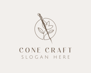 Sewing Needle Flower logo design