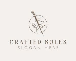 Sewing Needle Flower logo design