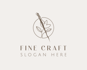 Sewing Needle Flower logo design