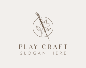 Sewing Needle Flower logo design