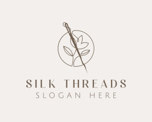 Sewing Needle Flower logo design