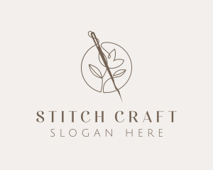 Sew - Sewing Needle Flower logo design
